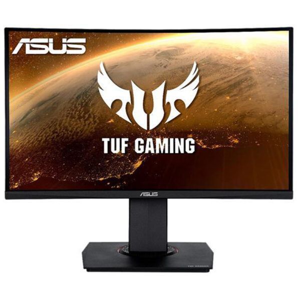 مانیتور ایسوس مدل TUF Gaming VG24VQE Curved اندازه صفحه نمایش 24 اینچ، نوع پنل VA، زمان پاسخ دهی 1 میلی ثانیه، نرخ بروزرسانی 165 هرتز، پورت تصویر HDMI , Displayport