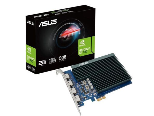 کارت گرافیک ایسوس مدل GT 730 4H SL 2GD5 2GB پردازنده گرافیکی NVIDIA GeForce نوع حافظه GDDR5 با پورت خروجی تصویر HDMI
